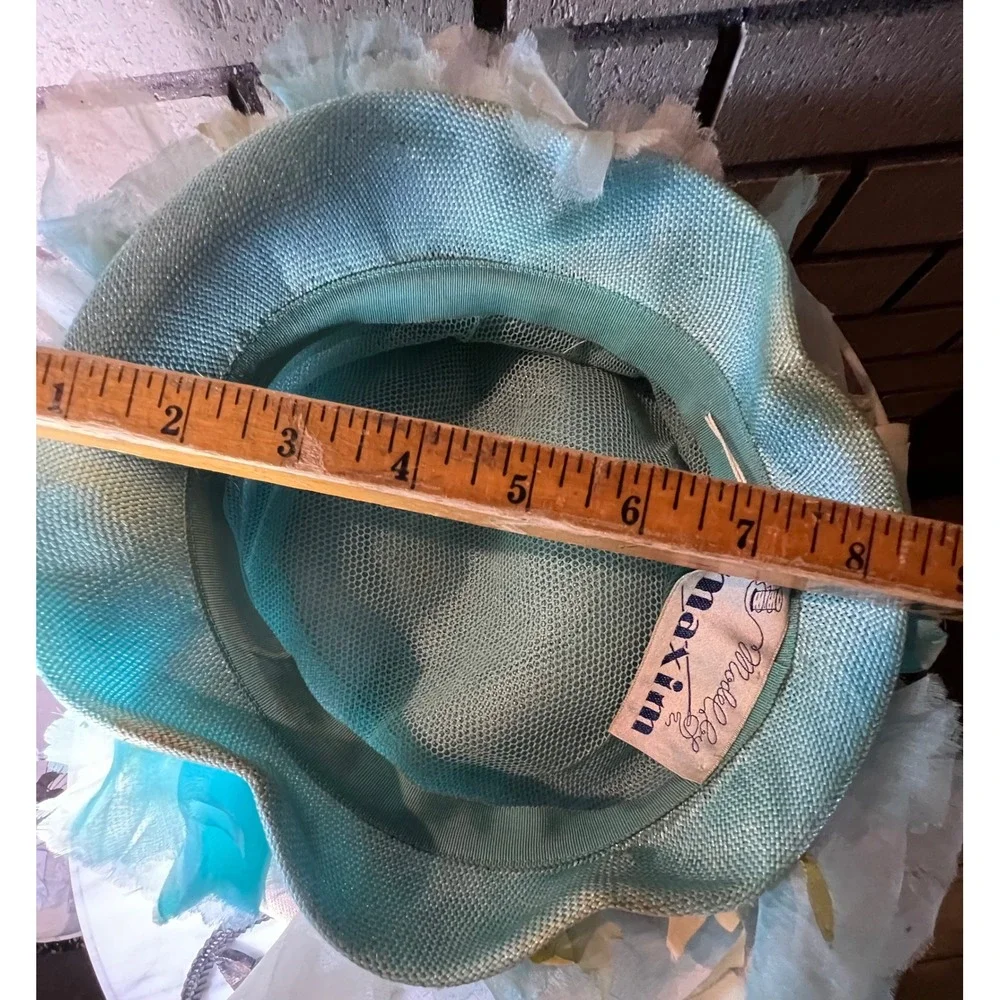 Vintage Maxim Aqua Floral Pillbox Hat and Brown Felt Cloche with Ken Blair Box